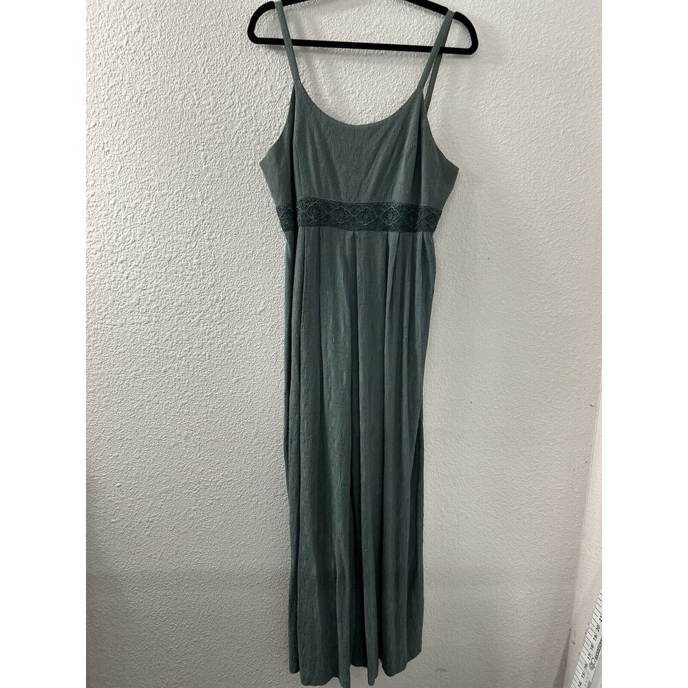 Vintage Sue Wong Womans Size L Sleeveless Long Pant Jumpsuit Wide Leg Zip Back